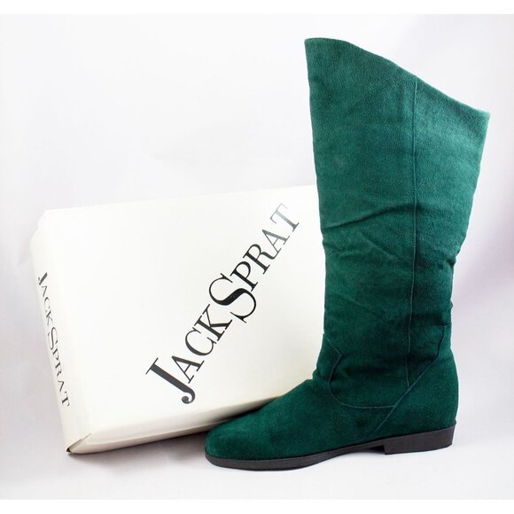 Jack Sprat Womens Houston Hunter Green Mid-Calf Suede Scrunch Boots Size 7 - Picture 5 of 12